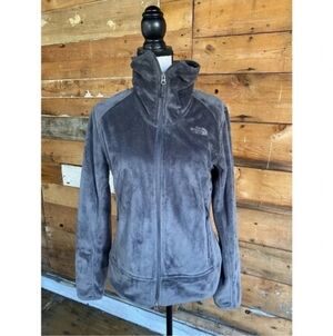 The North Face Fleece Jacket Women’s M Charcoal Hi Collar Full Zip Pockets